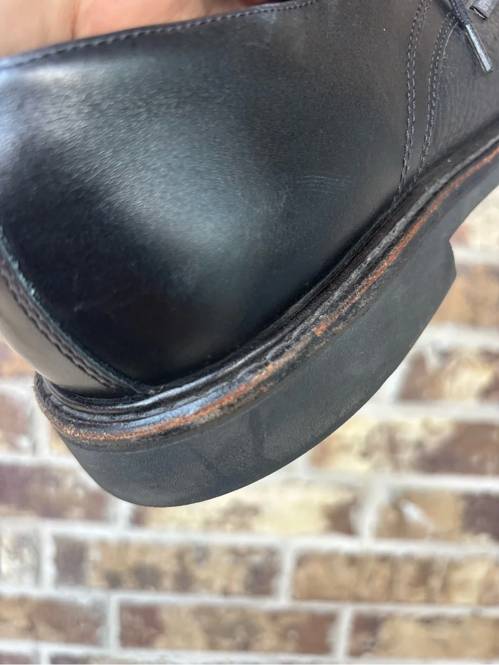 Mephisto Men’s Black Leather Cap Toe Lace-Up Dress Shoes Size 12